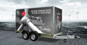 Container dekoreret med folie for Connected Wind Service